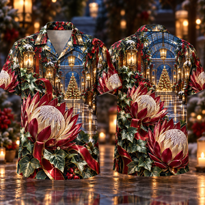 Christmas Ruby Protea Ivory Ribbon Emerald Ivy Sapphire Lantern Mirrored Pavilion Hawaiian Shirt