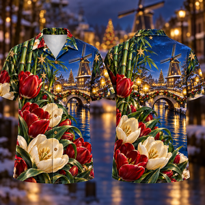 Christmas Ruby Tulip Ivory Star Emerald Bamboo Sapphire Snowy Lantern Windmill Bridge Hawaiian Shirt