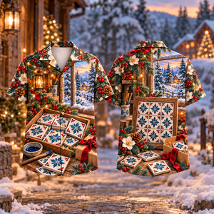 Christmas Tilemaker Winter Patterns Print Hawaiian Shirt