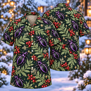 Christmas Violet Ground Beetle Oakfern Aloha Hawaiian Shirt
