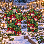 AlohaVero Christmas turnips Hawaiian shirt, front and back views