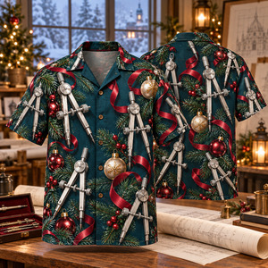 Christmas Drafting Compasses Hawaiian Shirt