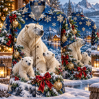 AlohaVero Christmas polar-bears Hawaiian shirt, front and back views