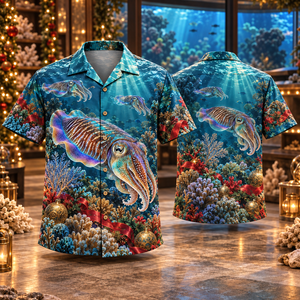 Christmas Cuttlefish Hawaiian Shirt