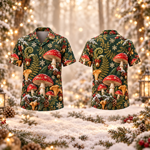 Christmas Mushrooms Hawaiian Shirt