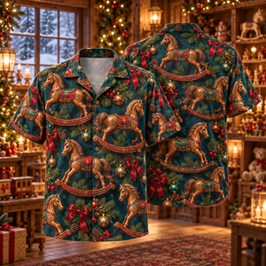 Christmas Rocking Horses Hawaiian Shirt