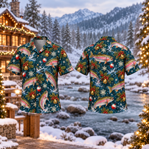 Christmas Fishing Trout Hawaiian Shirt